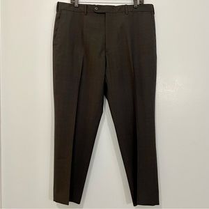 JB Britches Gray Wool Glen Plaid Dress pants Made in Italy Size 36R